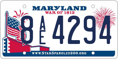 MD license plate 8AE4294