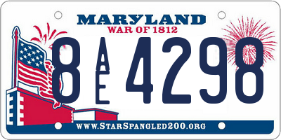 MD license plate 8AE4298