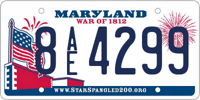MD license plate 8AE4299