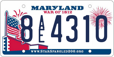 MD license plate 8AE4310