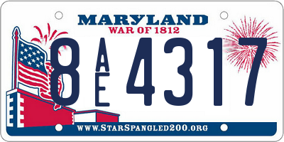 MD license plate 8AE4317