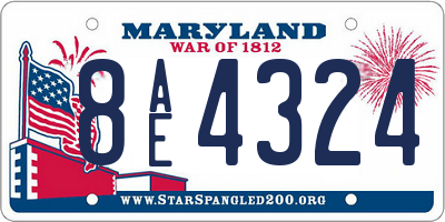 MD license plate 8AE4324