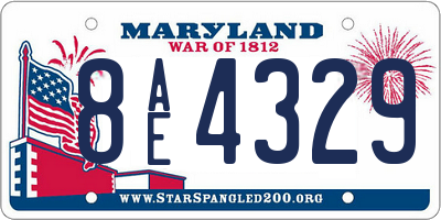 MD license plate 8AE4329