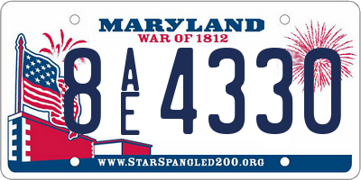 MD license plate 8AE4330