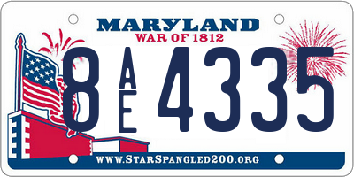 MD license plate 8AE4335