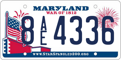 MD license plate 8AE4336
