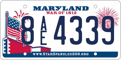 MD license plate 8AE4339