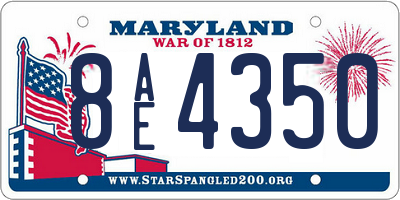 MD license plate 8AE4350