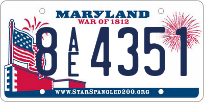 MD license plate 8AE4351