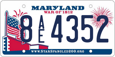 MD license plate 8AE4352