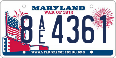 MD license plate 8AE4361