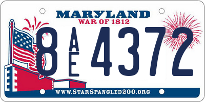 MD license plate 8AE4372