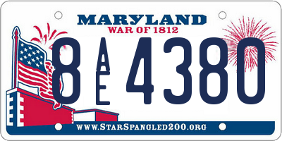 MD license plate 8AE4380