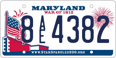 MD license plate 8AE4382