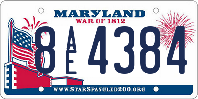 MD license plate 8AE4384