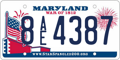 MD license plate 8AE4387