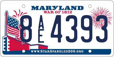 MD license plate 8AE4393