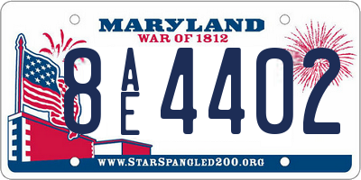 MD license plate 8AE4402