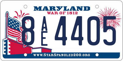 MD license plate 8AE4405