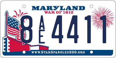 MD license plate 8AE4411