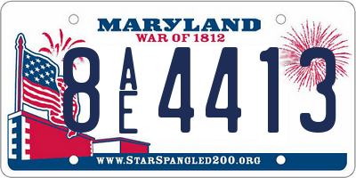 MD license plate 8AE4413