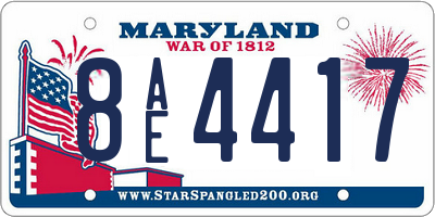 MD license plate 8AE4417
