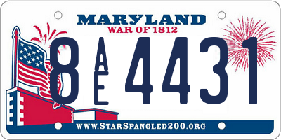 MD license plate 8AE4431