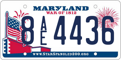 MD license plate 8AE4436