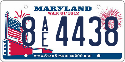 MD license plate 8AE4438