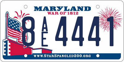 MD license plate 8AE4441