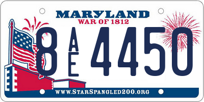 MD license plate 8AE4450