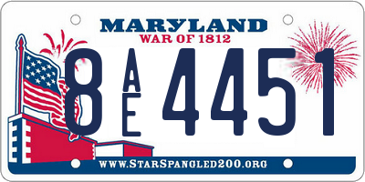 MD license plate 8AE4451