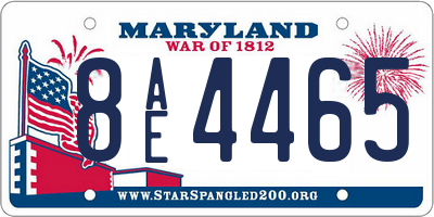 MD license plate 8AE4465