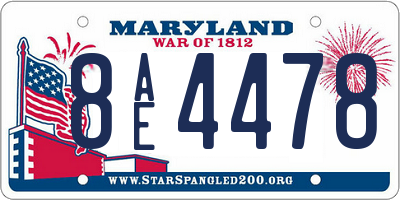 MD license plate 8AE4478