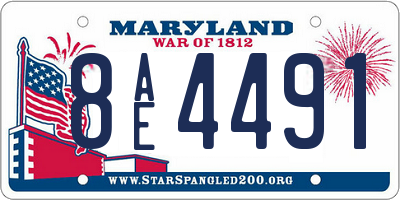MD license plate 8AE4491