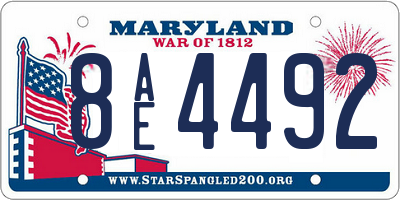 MD license plate 8AE4492