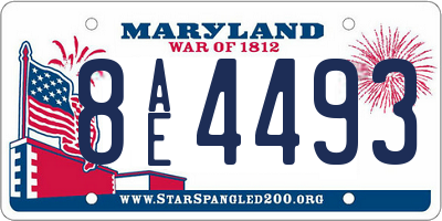 MD license plate 8AE4493
