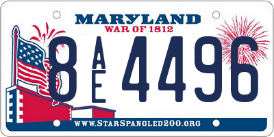 MD license plate 8AE4496