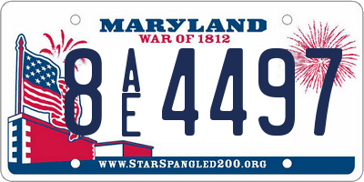 MD license plate 8AE4497