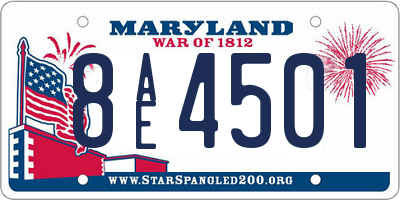 MD license plate 8AE4501