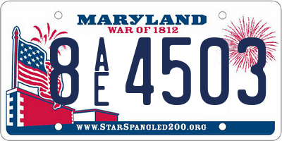 MD license plate 8AE4503