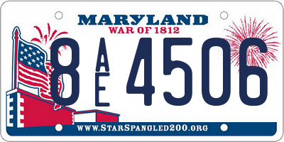 MD license plate 8AE4506