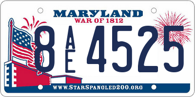 MD license plate 8AE4525