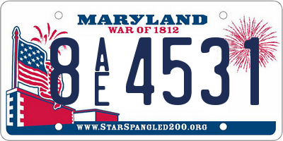 MD license plate 8AE4531