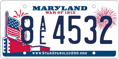 MD license plate 8AE4532