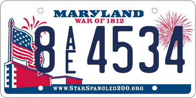 MD license plate 8AE4534