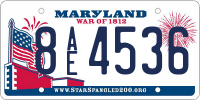 MD license plate 8AE4536