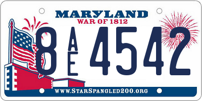 MD license plate 8AE4542