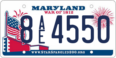 MD license plate 8AE4550