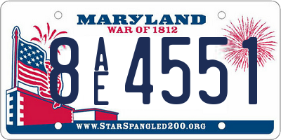 MD license plate 8AE4551